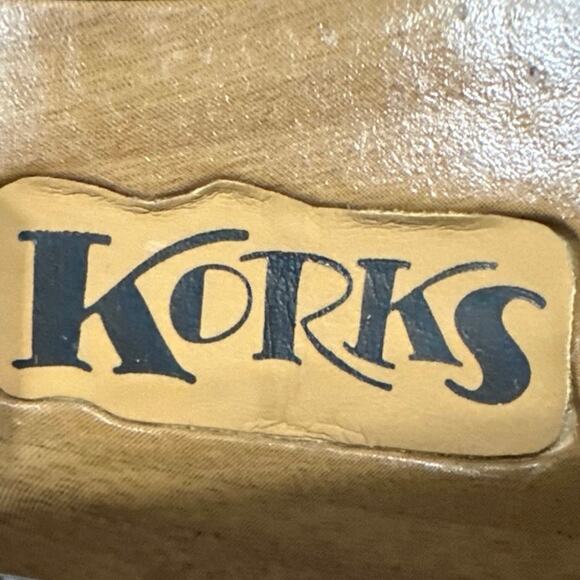 Korks Barango Wooden block heels Sandal Leather Cushioned Footbed Black Size 8 - Picture 8 of 8